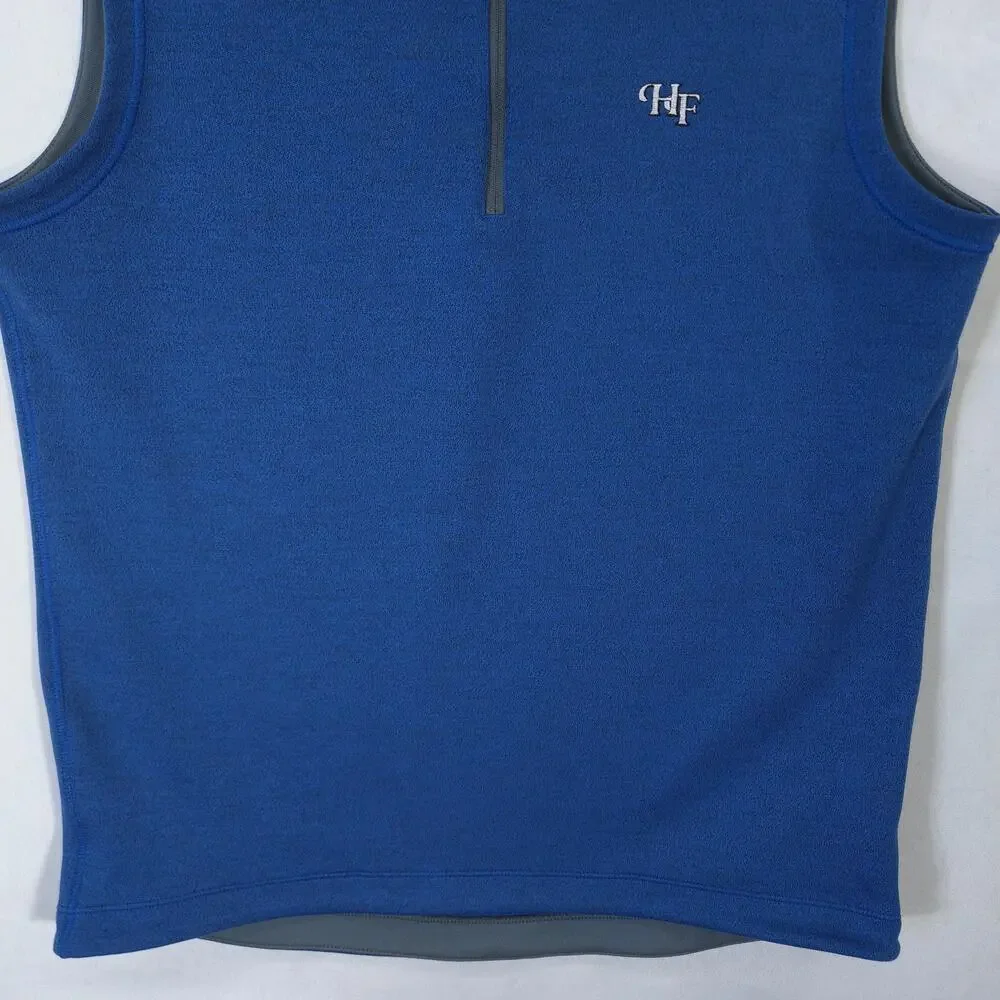 Nike Golf Vest Mens M Blue Gray Tour Performance Dri Fit Half Zip HF Embroidered